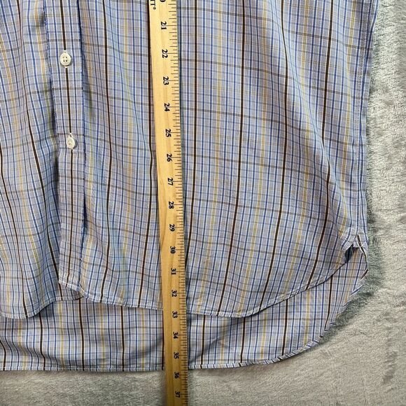 Turnbull & Asser Bespoke Mens Dress Shirt XL?*READ Blue Plaid Button Down - Picture 10 of 16